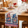 thumbnail image 5 of 4th of July Table Runner 72 Inches, USA Flag Gnomes Independence Day Rustic Bed Runner Dresser Scarves Tabletop for Indoor Outdoor Parties/Ceremony/Banquet, 14" x 72", 5 of 9