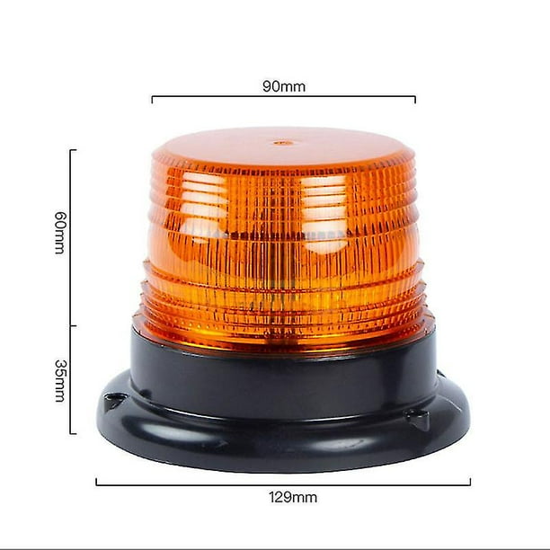 Baliza LED ámbar, 12v-80v Luz estroboscópica inalámbrica Luces intermitentes magnéticas Luces de se?alización de emergencia para vehículos automáticos - Recargable ShuxiuWang 8390614200548