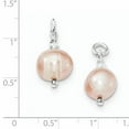 thumbnail image 3 of Sterling Silver Freshwater Cultured Cream Color Pearl and Bead Hoop Earrings, 3 of 3