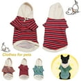thumbnail image 2 of Striped Pet Hoodie Soft Texture, Warm Dogs Hooded Sweatshirt with Stripes Pattern - Perfect for Keeping Them Cozy in Autumn, 2 of 8