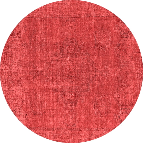 Ahgly Company Indoor Round Oriental Red Industrial Area Rugs, 3' Round
