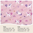thumbnail image 6 of Luxclub Unicorn Pattern Microfiber Bed Sheet Set, Kids Full Size Sheets, Toddler Bedding for Girls and Boys, Pink Uniscorns, 4 Piece, 6 of 10