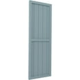 thumbnail image 2 of Ekena Millwork 17 1/2"W x 66"H Americraft Five Board Exterior Real Wood Two Equal Panel Framed Board-n-Batten Shutters (Per Pair), Peaceful Blue, 2 of 9
