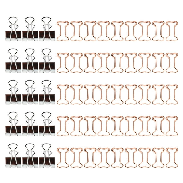 Juego de 5 pinzas de papel para encuadernación de uñas, combinación de Metal, papelería de oficina, suministros escolares