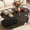 Black Grain, variant on Gasee 47" Oval Wooden Coffee Table with Metal Frame for Apartments, Living Room, Rust Brown
