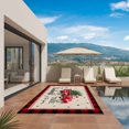 thumbnail image 2 of Christmas Red Truck Outdoor Rug 6x9 Ft, Non Slip Washable Area Rug, Buffalo Plaid Xmas Tree Snowflakes Patio Rugs Carpet Runner, Large Floor Mat for Indoor/Outdoor Deck Porch Camping, 2 of 8