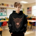 thumbnail image 2 of Kids Hoodie Unisex Lightweight Cute Sweatshirts Highland Cattle Long Sleeve Pullover, 2 of 8