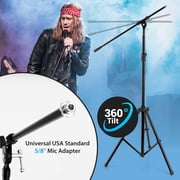 Pyle PMKS56X2 - Pyle PMKS56X2 - 2 Pcs. Heavy-Duty Tripod Boom Microphone Stand - Height Adjustable and Boom Extendable Mic Stand