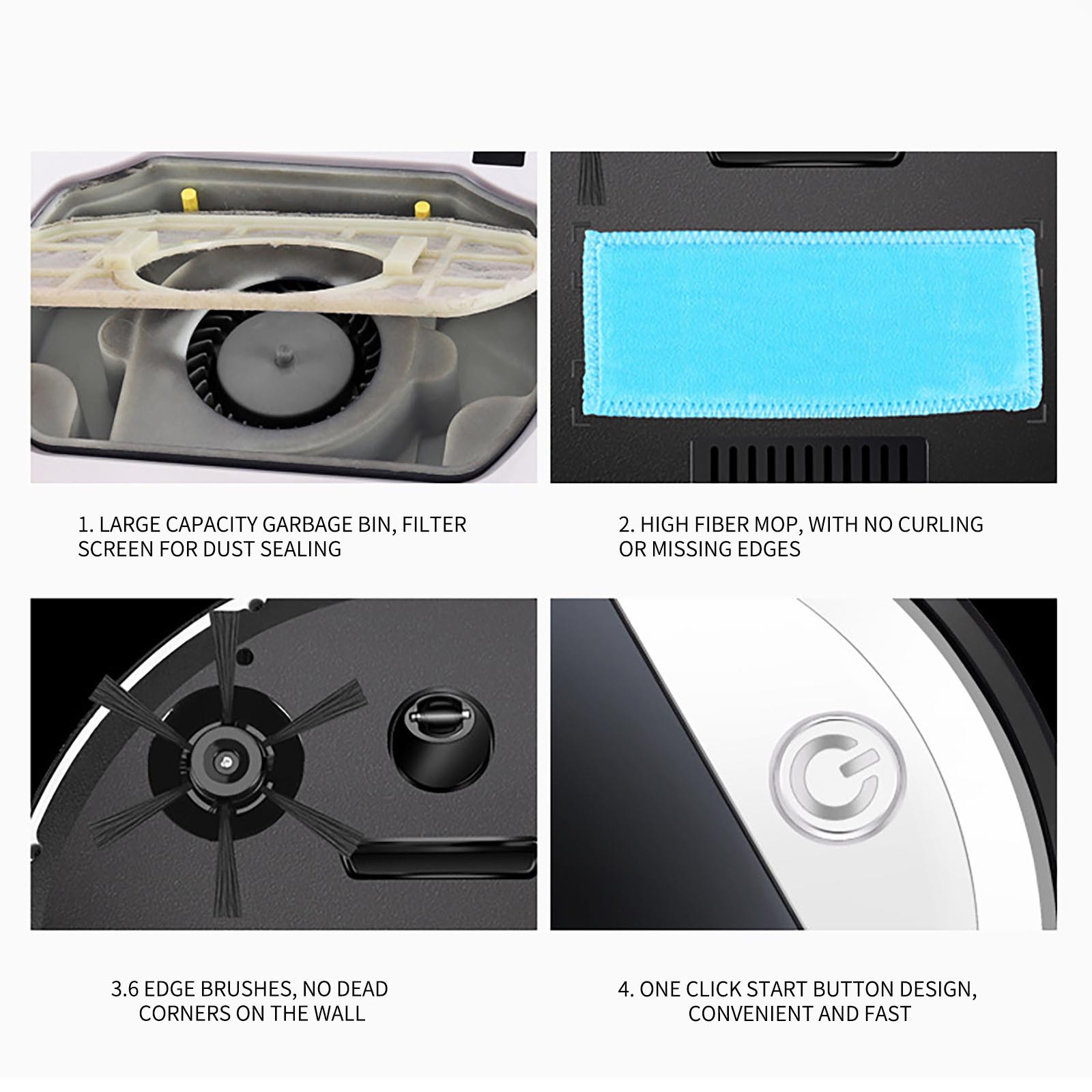 Robot Vacuum and Mop 2-in-1 Combo, Smart Navigation, Quiet, for Pet Hair and Hard Floors, Ideal Christmas Gift‌
