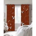 thumbnail image 4 of Japanese Style Kitchen Curtains Vintage Art Cranes Ocean Wave Red Cafe Short Curtains for Bathroom Blackout Window Curtain Grommet Small Window Treatment Drapes for Bedroom Living Room 27.5"x39"x2, 4 of 9