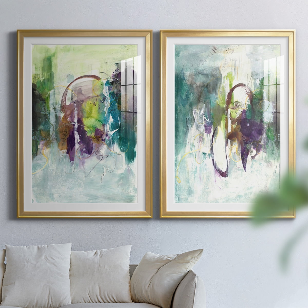 Wexford Home Moving On I Premium Framed Print, 18.5" x 24.5" - Ready to Hang, Gold (Set of 2)