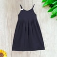 thumbnail image 4 of Kidsy Toddler Baby Girls Strappy Peruvian Cotton Dress – Loose Fit, Long Skirt, Midnight, 8, 4 of 9