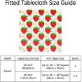 thumbnail image 2 of Square Outdoor Tablecloth Cute Cartoon Fruit Cherry Square Fitted Table Cloth with Elastic Waterproof Wipeable Card Table Cover for Dining Party Patio Indoor Outdoor Kitchen Decor fit 46 x 46 Inch, 2 of 6