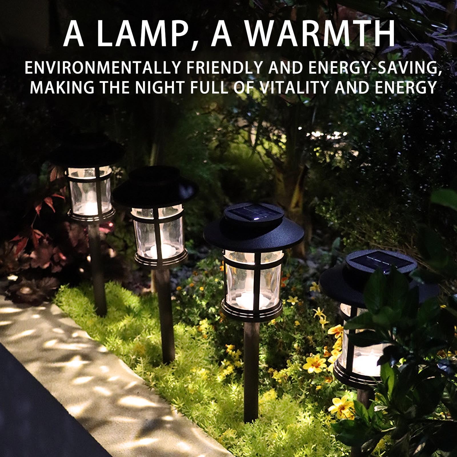 Outdoor Solar Lights,Solar Garden Lights,Waterproof Warm White LED Solar Landscapes Stake Lights Garden Decor for Yard Patio Driveway Walkway Path Lighting