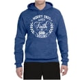 thumbnail image 2 of Wild Bobby Worry Ends When Faith In God Begins Inspirational/Christian Unisex Graphic Hoodie Sweatshirt, Vintage Heather Blue, Medium, 2 of 5