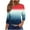 Red 1, variant on Summer 2025 Womens Tops Casual Summer Pullover Tshirt Gradient Shirt Round Neck T Shirt Three Quarter Length Sleeve Tops