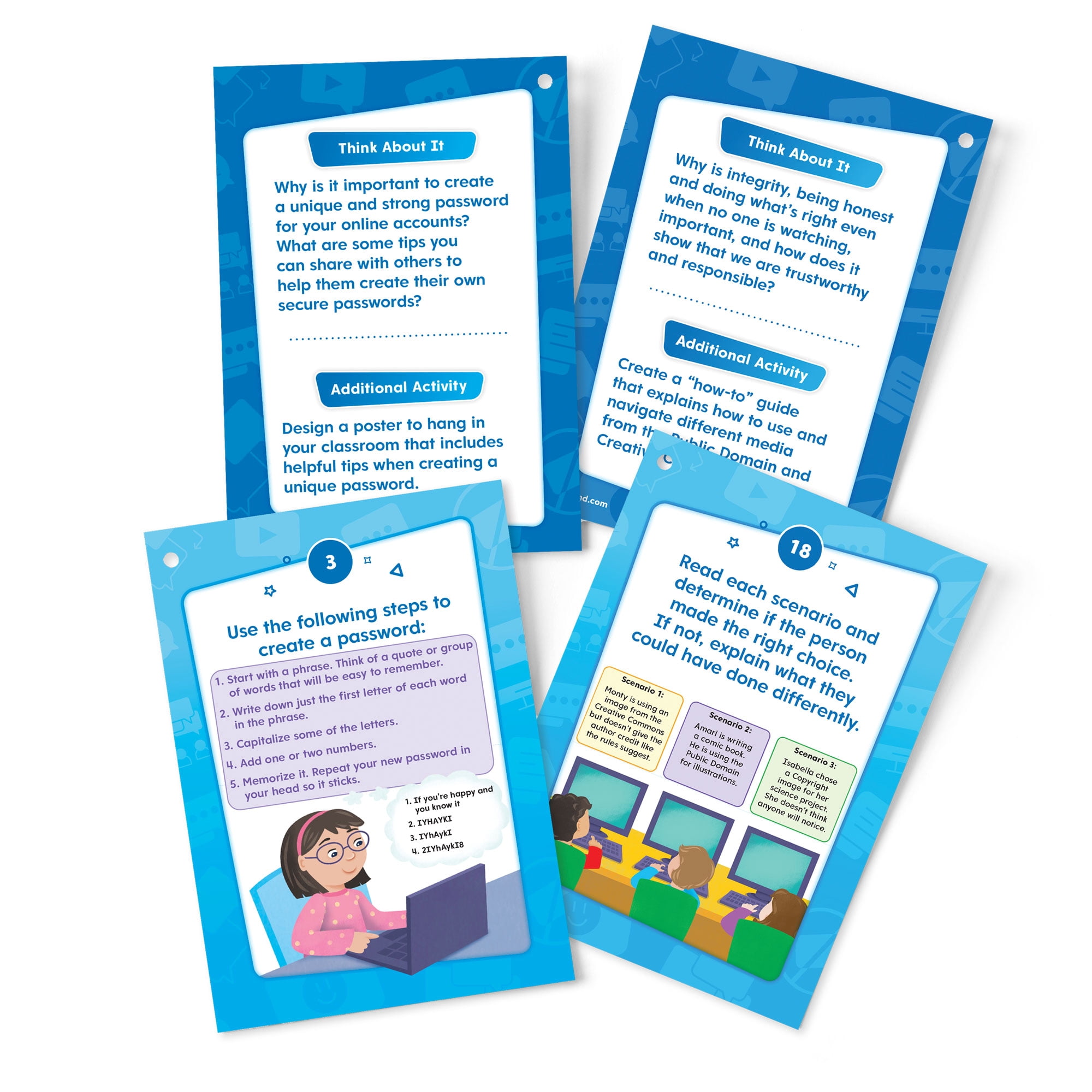 hand2mind Hands-On Digital Citizenship Intermediate Task Cards, STEM for Kids