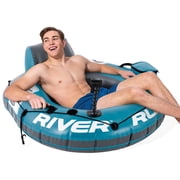 Intex: River Run 1 Pro - Teal - 55 Inflatable Tube, Floating Water Lounger, Phone Mount, Cup Holder, Storage Bag, Mesh Bottom, Backrest, 220lb Cap