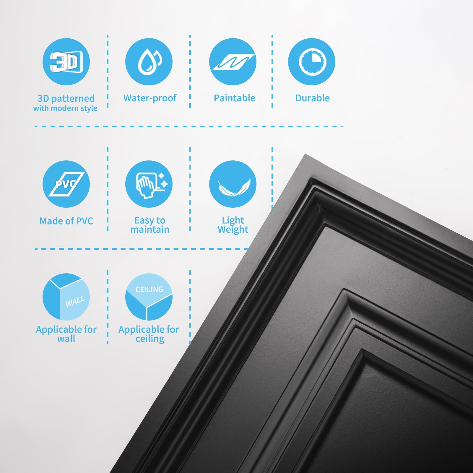 Art3dwallpanel 12-Pack PVC Drop Ceiling Tiles, 2x4 Ft PVC Panels,Decorative Ceiling Covers for Basement, Kitchen, Bathroom,Covers 96 Sq. Ft
