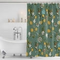 thumbnail image 3 of Green Botanical Shower Curtain, Waterproof Shower Curtains for Bathroom, Spring Floral Summer Lemon Birds Washable Fabric Bathtub Curtain Set Bath Decor with 12 Hooks 72"x78", 3 of 8
