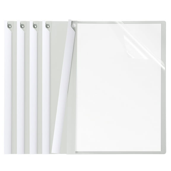 Uxcell 5 Pcs Plastic Report Folder Cover with Swing Clip, Grey