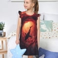thumbnail image 4 of Balery Shark Underwater Vortex Camisón de princesa para niñas, pijama de algodón con mangas abullonadas, suave y bonito.-Medium, 4 of 6