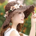 thumbnail image 6 of SikaFu Korea Style Summer Hats for Women Flower Garland Wide Brim Beach Cap Hat Packable Crochet Floppy Sun Hat Ladies Straw Hat, 6 of 6