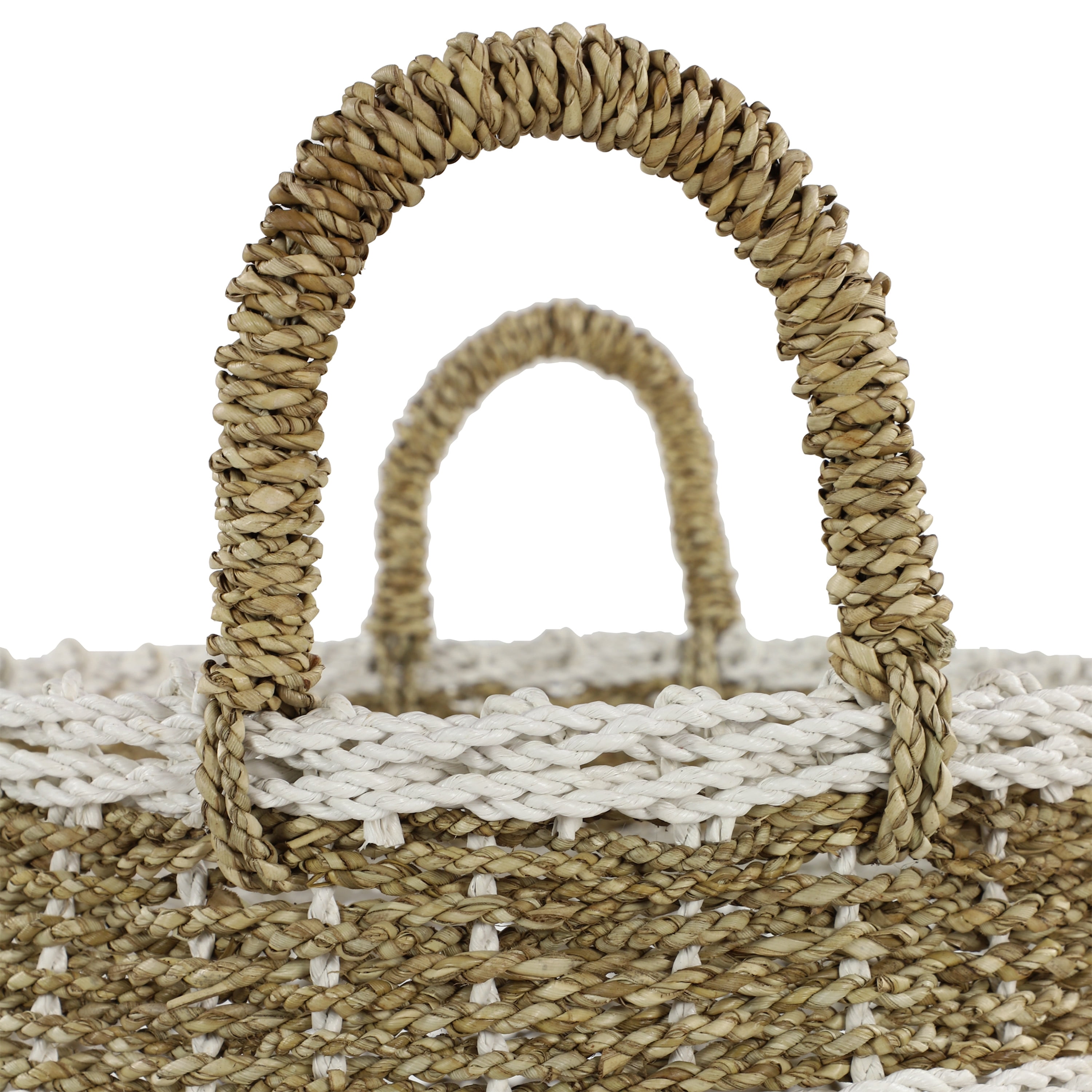 DecMode 18", 17", 16" Brown Plastic Boho Storage Basket, 3 - Pieces