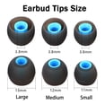 thumbnail image 2 of Mqimy Puntas De Silicona Para Auriculares Para La Mayoría De Los Auriculares Internos (Agujero Interior De 3,8 Mm A 5,1 Mm) - 9 Pares S M L, 2 of 7
