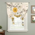 thumbnail image 2 of Yellow Bees Gnomes Balloon Curtains 63 Inch Length for Living Room/Bedroom, Spring Floral Branches Pastoral Rod Pocket Privacy Door Curtains Decorative Tie Up Shade for Window 52"x63", 2 of 8