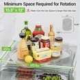 thumbnail image 2 of Organizador giratorio Lazy Susan para refrigerador, paquete de 2, rectangular, para gabinete, despensa, cocina, encimera, mesa, refrigerador, organizadores y almacenamiento, transparente, 15,67 x, 2 of 8