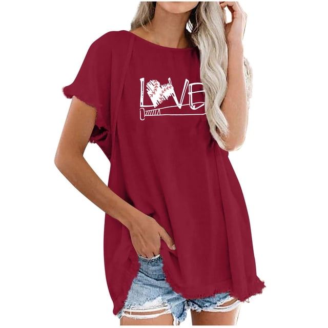 Camiseta de manga corta estampada casual para mujer OAVQHLG3B Store lin121212