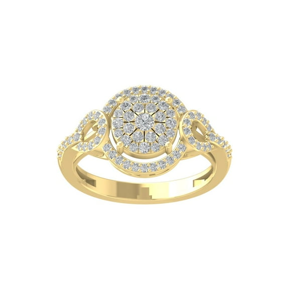 ARAIYA FINE JEWELRY 10K White Gold Lab-Grown Diamond Engagement Ring (1/2 cttw Round-shape Lab-Grown Diamonds (D-F Color, VS Clarity) Size 5