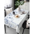 thumbnail image 2 of Blue Eucalyptus Rectangle Tablecloth, Botanical Plant Rustic Branch Floral Waterproof & StainResistant Tablecloth, Washable Oil-proof Table Cover for Dining/Party/Wedding/Camping/Buffet 54x108 In, 2 of 9