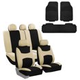 thumbnail image 1 of FH Group Car Seat Covers Light & Breezy Flat Cloth, Full Set w/ Trimmable Vinyl Floor Mats, 1 of 7