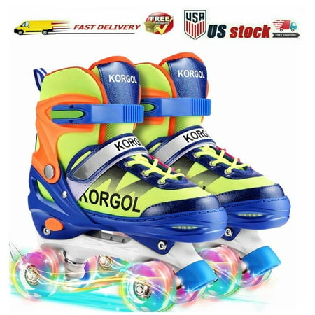 

Adjustable Roller Skates for Boys Girls Beginners with 8 Light Up Wheels Safe and Fun Shine Shoes for Kids Christmas/Birthday Gift for Indoor Outdoor Sports