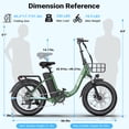 thumbnail image 5 of GOKEEP Folding Electric Bike for Adult, 750 Motor, 52V 13Ah Removable Battery, 20" Fat Tire & Front Suspension, 7-Speed Commuter Ebike, UL2849-Green, 5 of 8