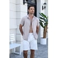 thumbnail image 5 of COOFANDY Men's Short Sleeve Button-Down Shirt, Lightweight Breathable Fabric Blend, Casual Business Comfort Fit, 5 of 6