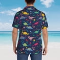 thumbnail image 6 of Goofa Dinosaur Flowers Hawaiian Shirt for Men, Unisex Summer Beach Casual Short Sleeve Button Down Shirts,Aloha Tropical Floral print shirt-Medium, 6 of 9