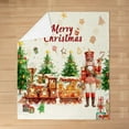 thumbnail image 2 of Merry Christmas Flannel Blanket Throw 50x60 Inch Cute Fleece Blanket Xmas Vintage Farmhouse Fuzzy Plush Throw Yellow Kawaii Gingerbread Man Living Room Decor, 2 of 5