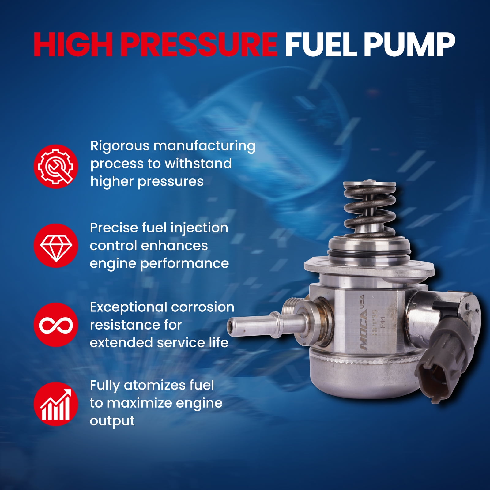 MOCA AUTOPARTS High Pressure Fuel Pump Fit for 2015-2019 Hyundai Sonata L4 2.4L & 2016-2020 Kia Optima Sorento L4 2.4L & 2016-2021 Kia Sportage L4 2.4L
