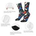 thumbnail image 3 of Daiia Bowling Ball Print Crew Socks – Soft Breathable Long Socks for Men & Women, Moisture-Wicking & Comfortable Daily Wear Socks, One-Size Fits Most (US 5-11), 3 of 6
