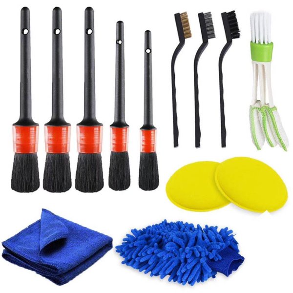 27Pcs Car Detailing Accessories Set - Car Wheel Tire Brushes with Tool Box  Kit