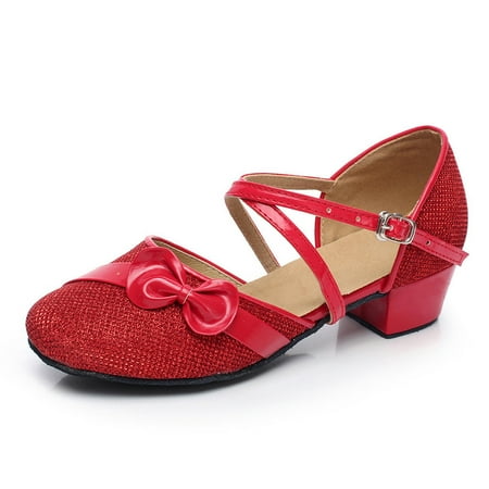 

Foraging dimple Toddler Baby Kids Girls Single Party Princess Dancing Ballroom Tango Latin Shoes Red