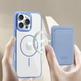 thumbnail image 4 of For iPhone 16 Pro Max Magnetic Clear Phone Case,Magnetic Detachable Card Slots Holder Wallet,Compatible with Mag-safe,Crystal Transparent Shockproof Protective Rugged Phone Case,Blue, 4 of 8