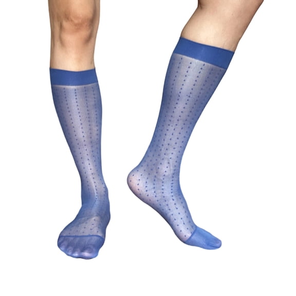 Aellinatey Ultrathin Transparent Men Dress Socks Breathable Nylon Design For Formal Event