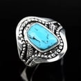 thumbnail image 4 of K-KED 925 Silver Rings Women Turkish Handmade Ring Wedding Party Delicate Jewelry Size 6-10-Turquoise #8-10, 4 of 6