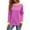 79#Hot Pink, variant on Womens Long Sleeve Round Neck T Shirts Color Block Stripe Striped Causal Blouses Tops 2024
