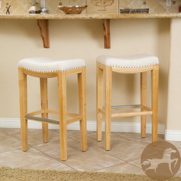 Jaeden Beige Backless 30Inch Bar Stools (Set of 2)