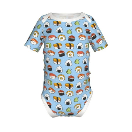 

Coaee Kawaii Sushi (2) for Soft Baby Short-Sleeve Bodysuit Baby Climbing Clothes Baby Girls Boys Bodysuit Romper-12 Months
